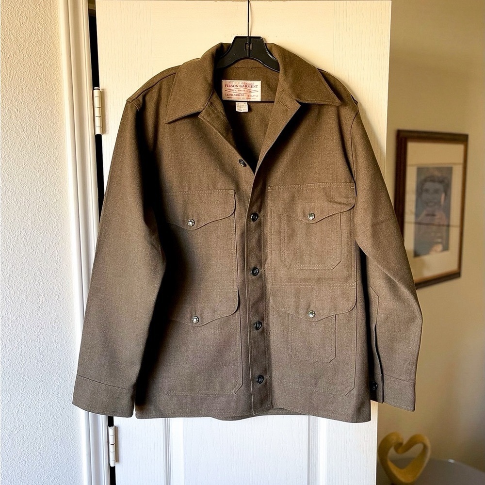 Filson Forestry Cloth Cruiser Jacket 100% Wool Green Brown‎ 40 EUC